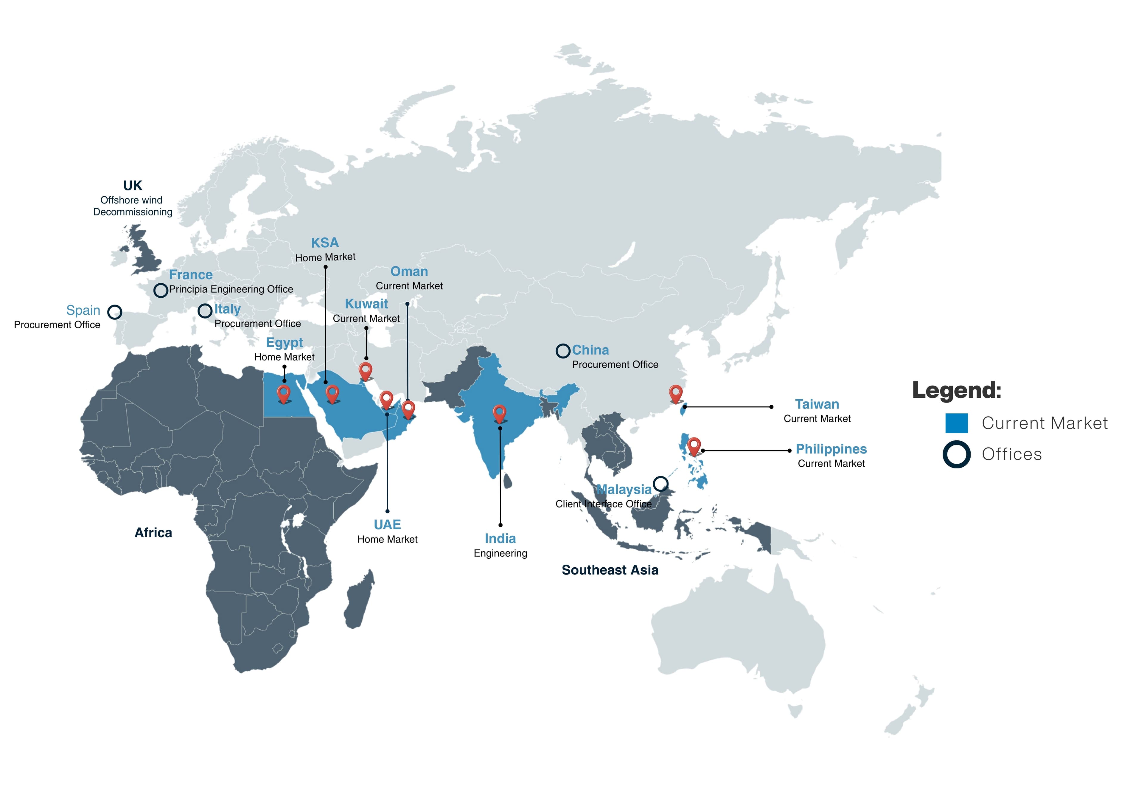 NMDC Group global presence map