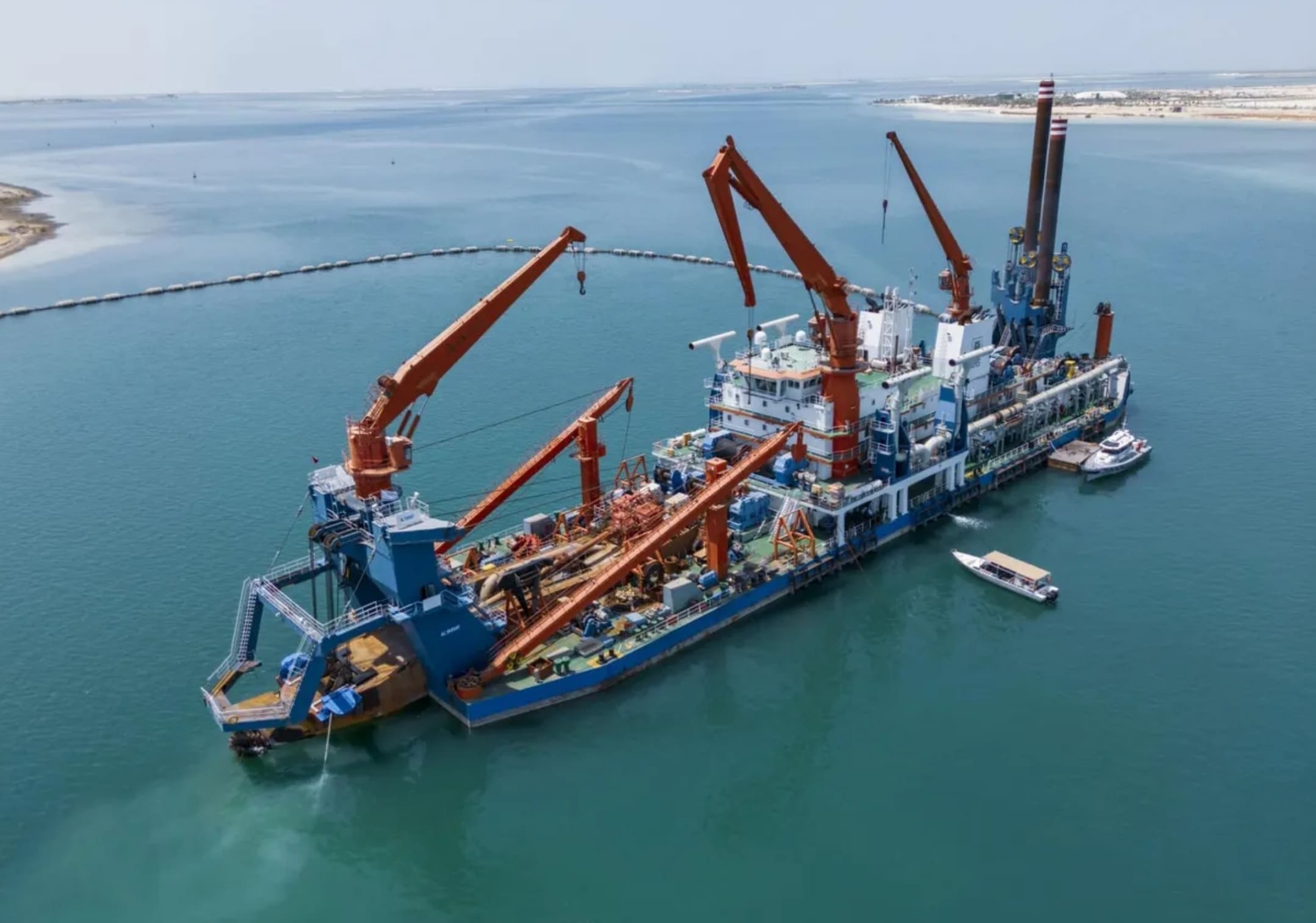 NMDC dredging vessel supporting channel works
