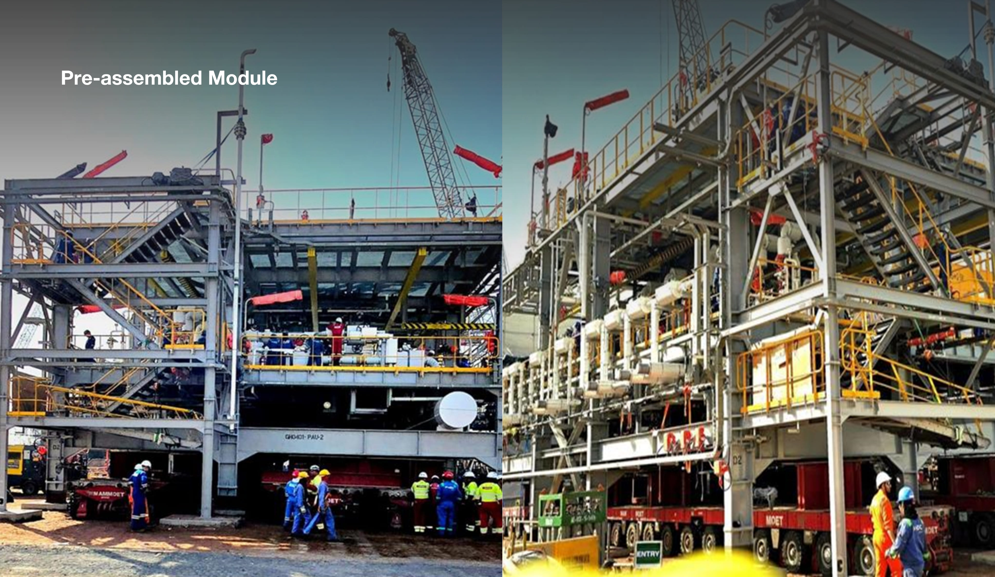 NMDC Energy topside module in fabrication yard
