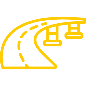 Roads, bridges and tunneling sector icon